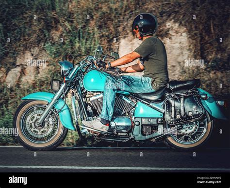 Country side view biker