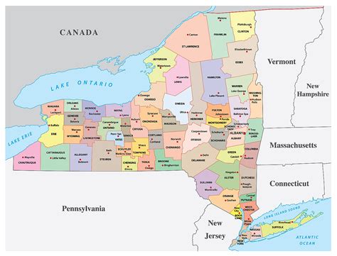 County Map Of New York With Cities