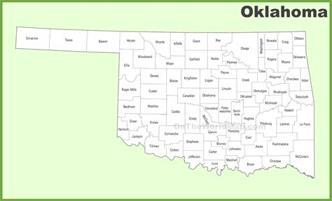 Oklahoma Printable Map