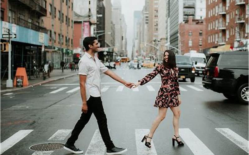 Couple Walking In The Street