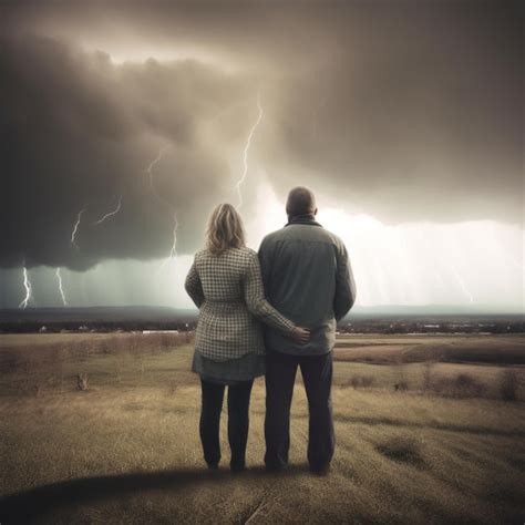 Couple Facing Storm