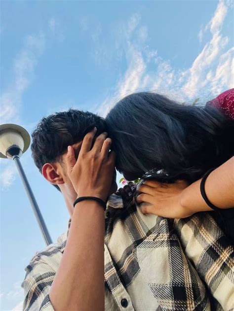 Couple Pictures Hiding Face With Objects