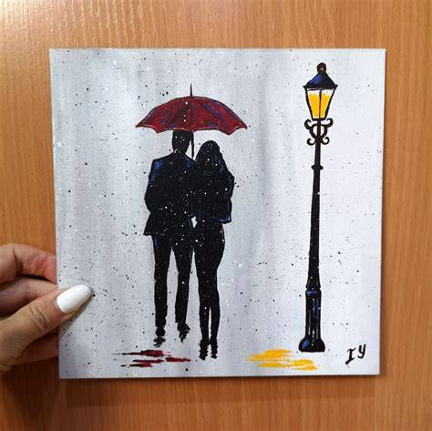 Couple Umbrella Drawing Styles