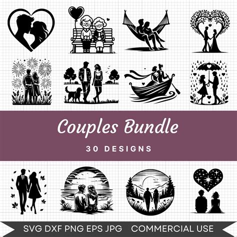 Spark Up Your Romantic Side with Our Enchanting Couples SVG Collection: Perfect for Scrapbooking, Gift-Making and More!
