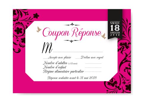 Coupon réponse Mariage fête foraine 2014