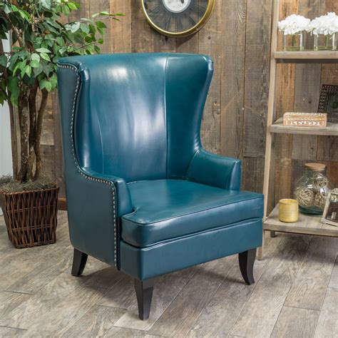 Coupon High Back Leather Wing Chairs
