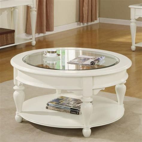 Coupons Round Off White Coffee Table