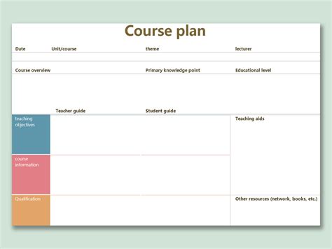 Course Planner Template