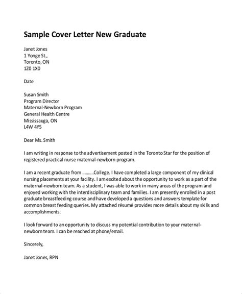 Cover Letter For Newly Graduated Student