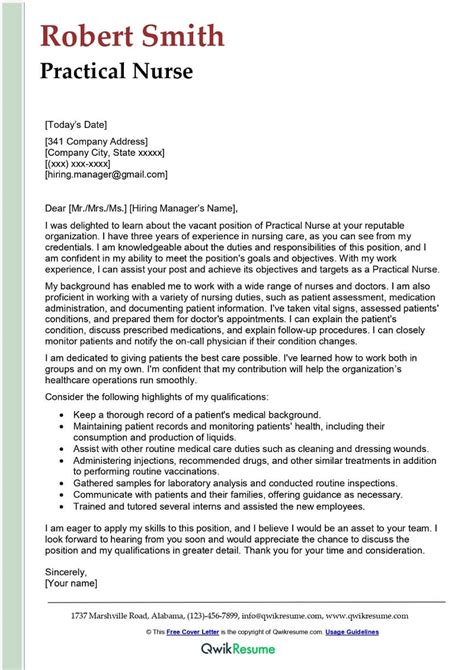Cover Letter For Practical Training