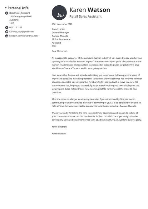 Cover Letter Template Nz