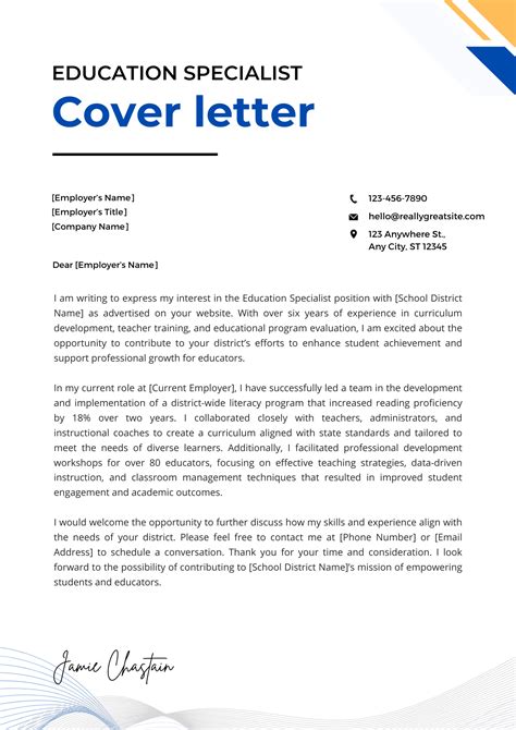Cover Letter Education Position