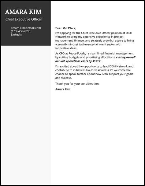 Cover Letter Example Executive