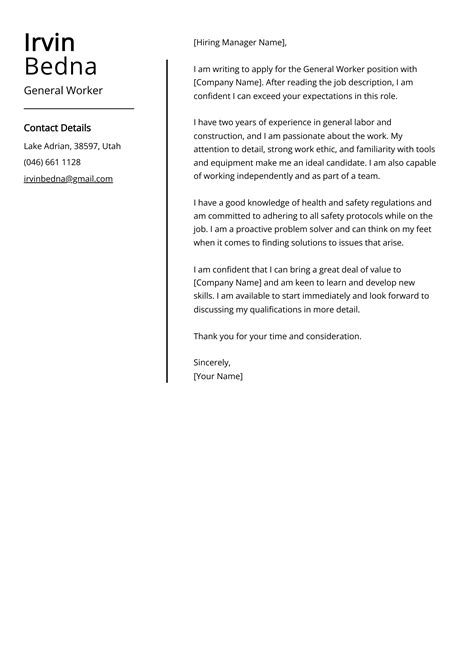 Cover Letter Example General