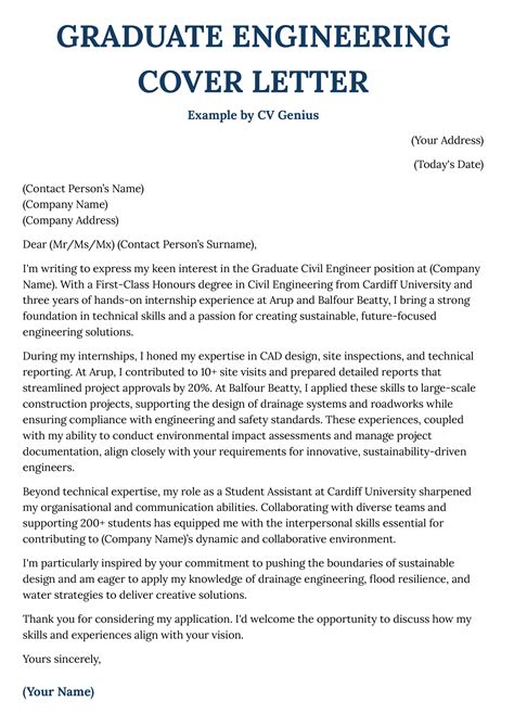 Cover Letter Example Graduate