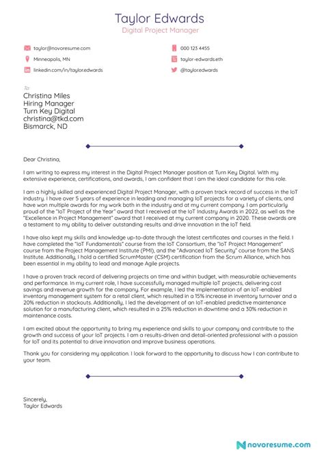 Cover Letter Example Job