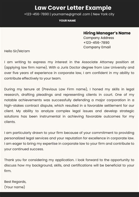Cover Letter Example Law Firm