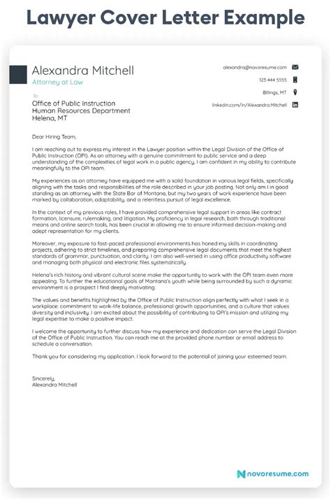 Cover Letter Example Lawyer