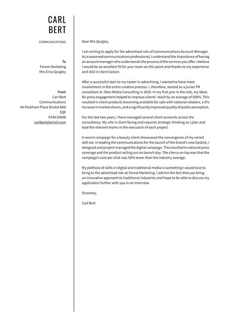 Cover Letter Example Mcgill