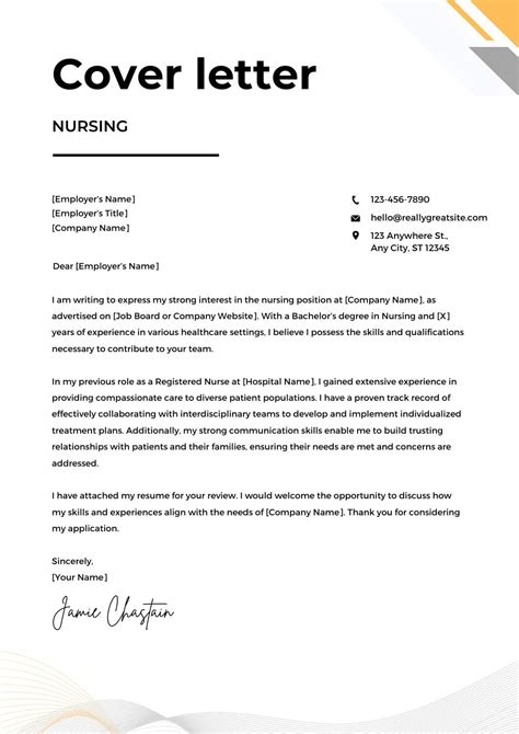 Cover Letter Example Nursing Job