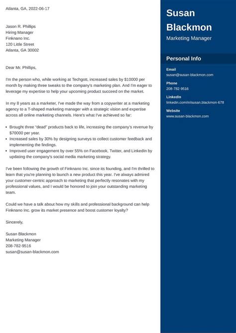 Cover Letter Example Word Document