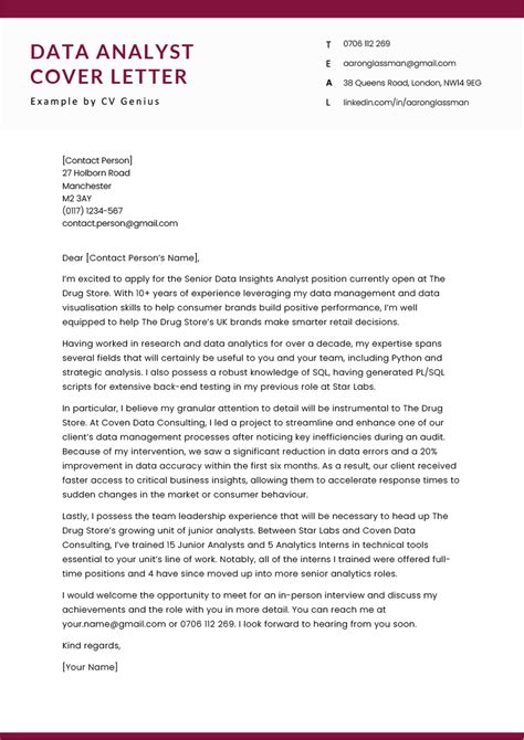 Cover Letter Examples Analyst