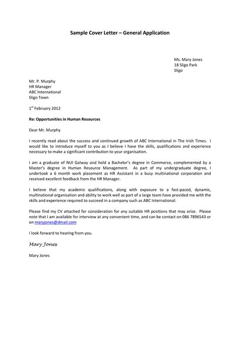 Cover Letter Examples Applying For A Job