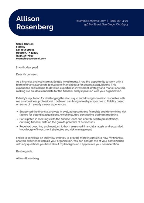 Cover Letter Examples Business