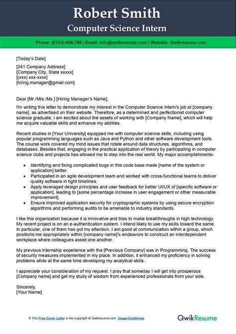 Cover Letter Examples Computer Science