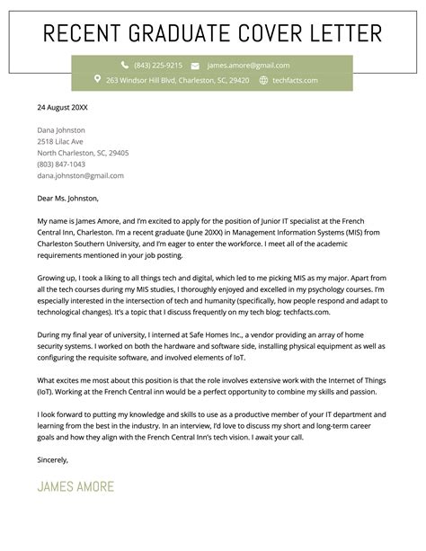 Cover Letter Examples Graduate Student