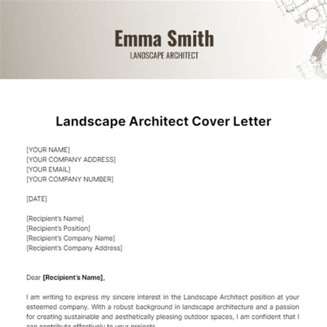 Cover Letter Examples Landscape Architect