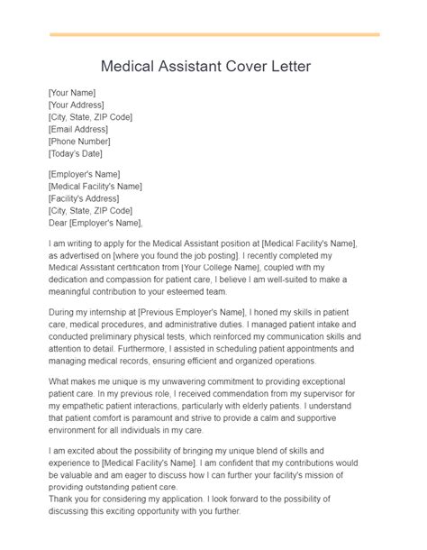 Cover Letter Examples Medical Assistant