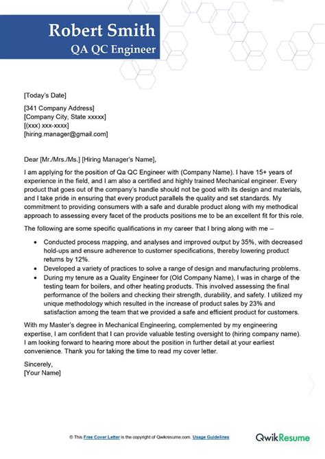 Cover Letter Examples Qa Engineer