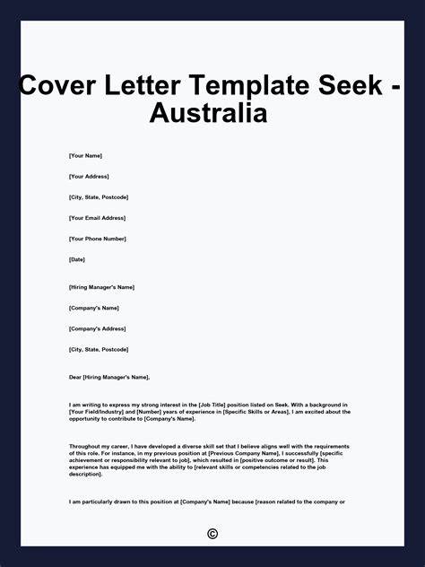 Cover Letter Examples Seek