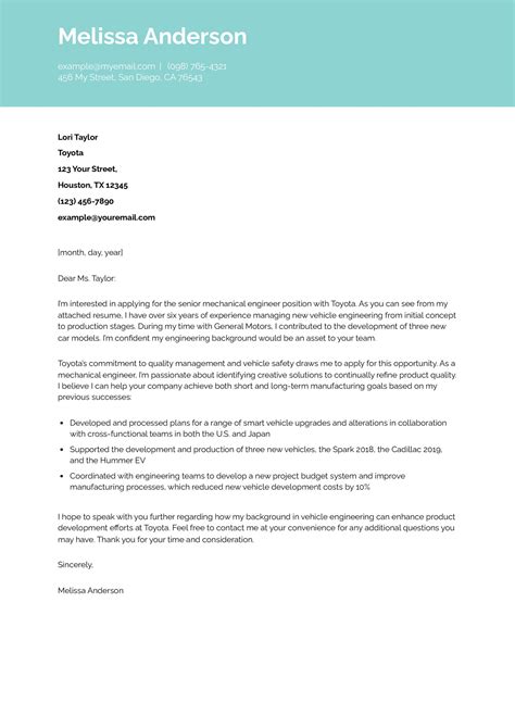 Cover Letter For Resume Engineer