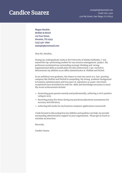 Cover Letter For Resume Examples For Students