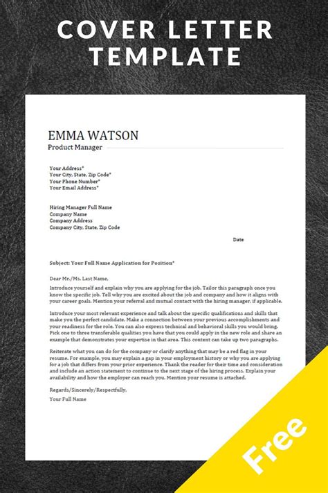 Cover Letter For Resume Free Download