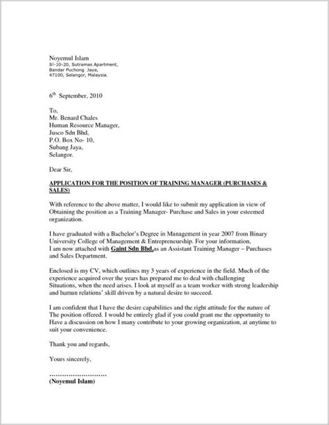 Cover Letter For Resume Malaysia Example