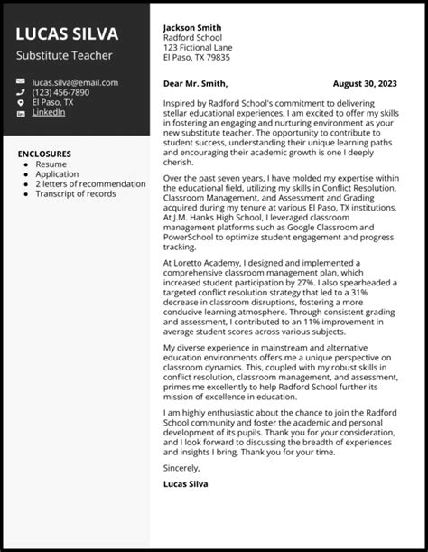 Cover Letter For Teacher Without Experience