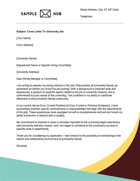 Cover Letter For University Staff Job