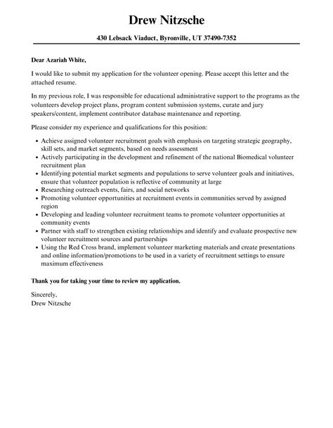 Cover Letter For Volunteer Job