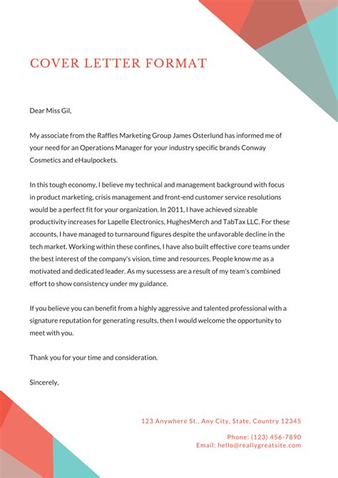 Cover Letter Format 2020