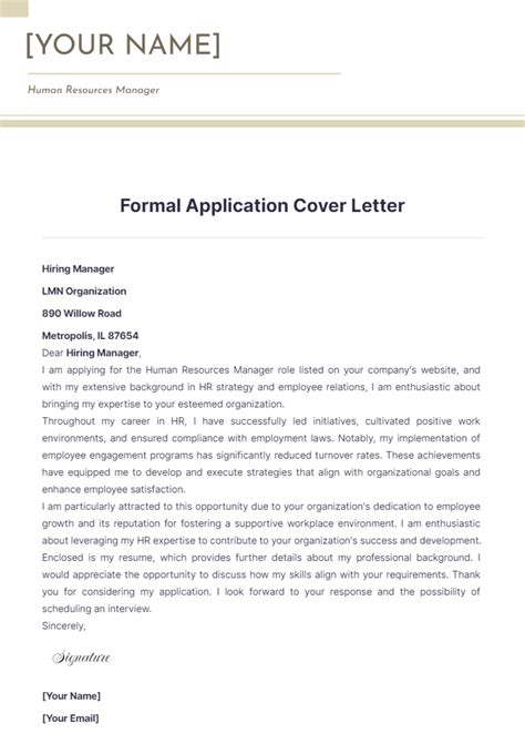 Cover Letter Format For Online Application