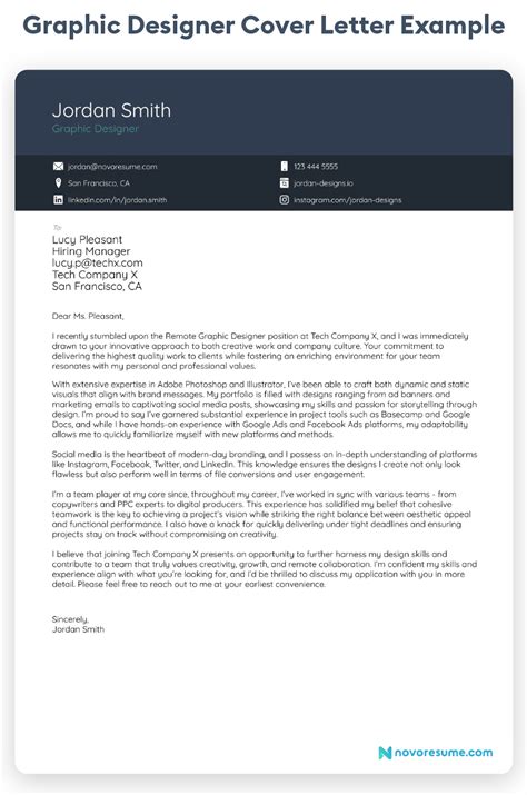 Cover Letter Format Graphic Design