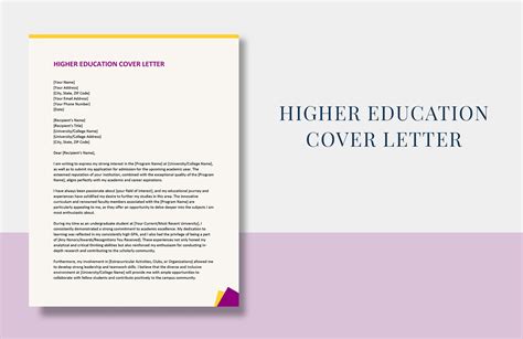Cover Letter Higher Education