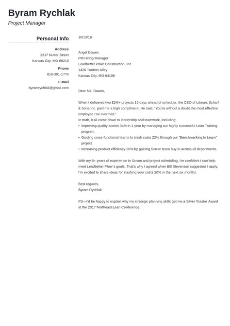 Cover Letter Last Paragraph