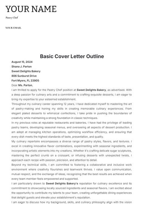Cover Letter Outlines
