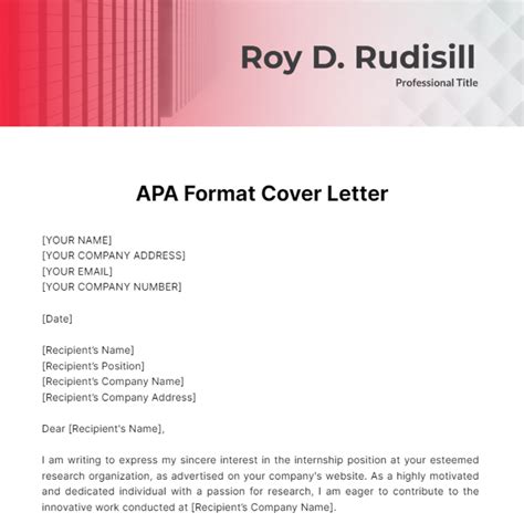 Cover Letter Sample Apa