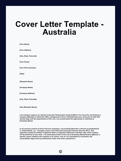 Cover Letter Sample Australia