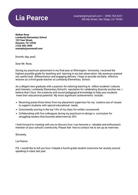 Cover Letter Sample College